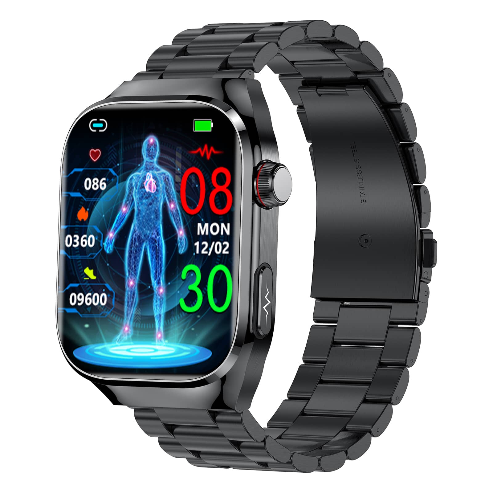Blood Glucose Health Watch For Blood Pressure PH16 One Click ECG+