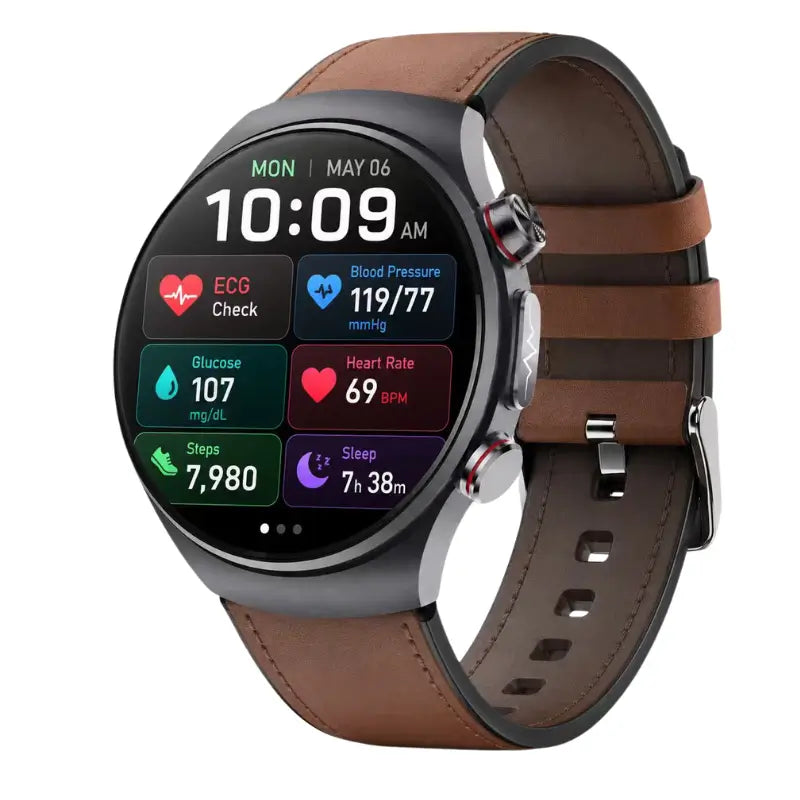PH488 Professional High-end Blood Glucose Blood Pressure ECG/EKG HRV Monitoring Health Smart Watch