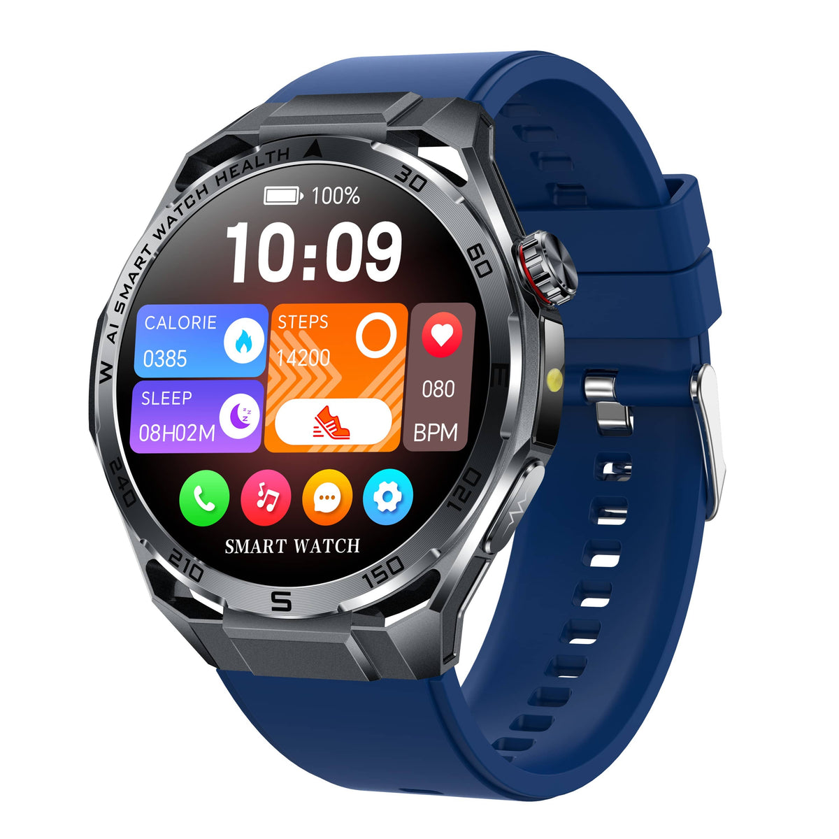PH48pro High-end AI Heart Rate Blood Glucose Blood Pressure Blood Oxygen Sleep Monitoring Sports Smart Watch