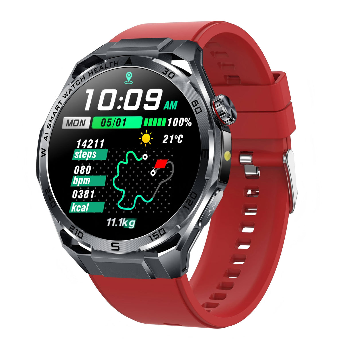 PH48pro High-end AI Heart Rate Blood Glucose Blood Pressure Blood Oxygen Sleep Monitoring Sports Smart Watch