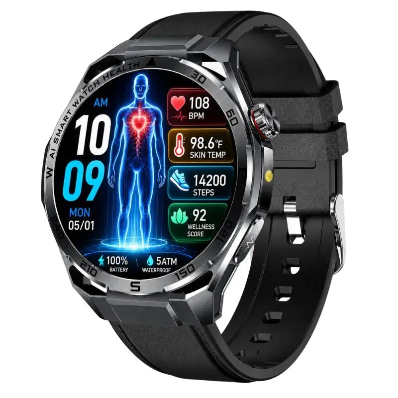 PH48 High-end AI ECG Blood Glucose Blood Pressure Heart Rate Monitoring Sports Call Smart Watch