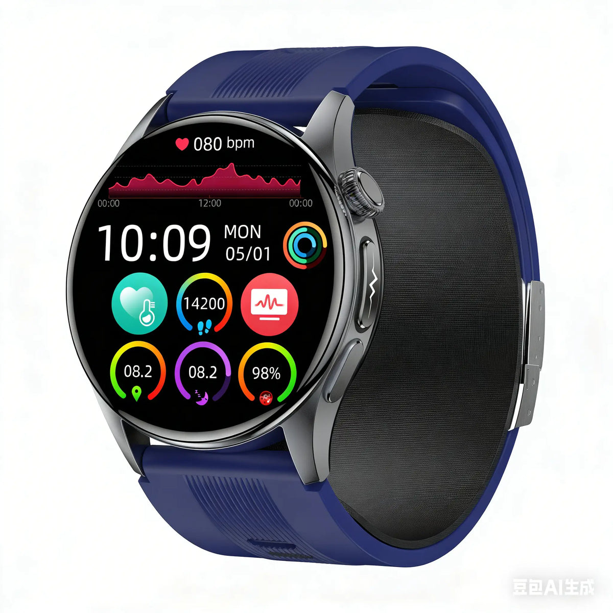 Poalarhealth 70pro High Precision Air Bag Blood Pressure ECG+PPG Heart Rate Sleep Monitoring Smart Watch