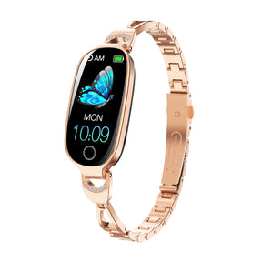 Poalarhealth 81 Newest Blood Pressure Heart Rate monitoring Luxury Diamond Design Fashion Women Smartwatch in 2025