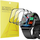 Glass Screen Protector Compatible Smartwatches - High Transparency, Anti Scratch, High Sensitivity, Bubble Free (2 Pack)