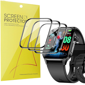 Glass Screen Protector Compatible Smartwatches - High Transparency, Anti Scratch, High Sensitivity, Bubble Free (2 Pack)