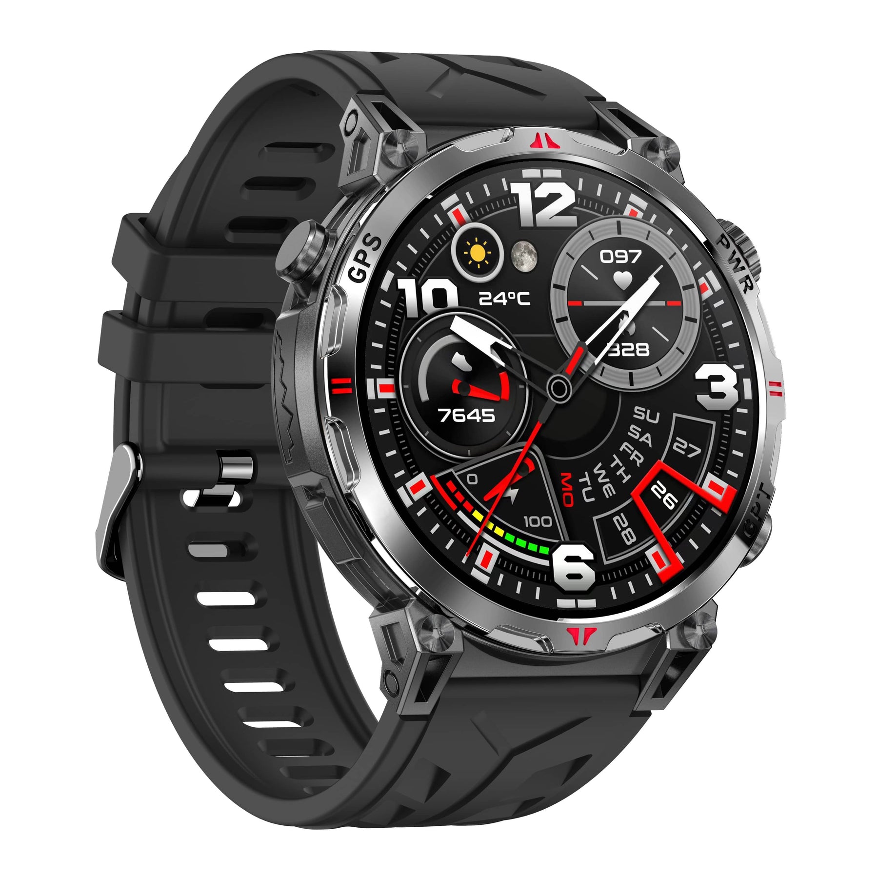 PH93 New Generation of Sports Smartwatch AMOLED Colorful Screen GPS Compass Bluetooth Calling 3ATM Waterproof
