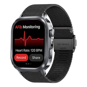 Poalarhealth 588Pro Health Smart Watch 24/7 ECG Heart Rate Blood Glucose Blood Oxygen Blood Pressure Sleep Health Monitor