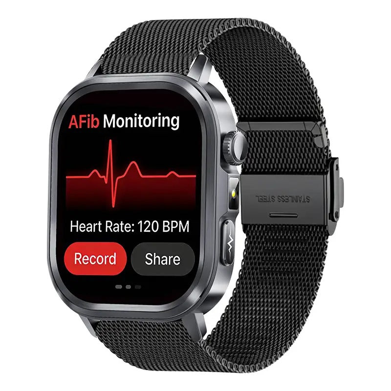 Poalarhealth 588Pro Health Smart Watch 24/7 ECG Heart Rate Blood Glucose Blood Oxygen Blood Pressure Sleep Health Monitor