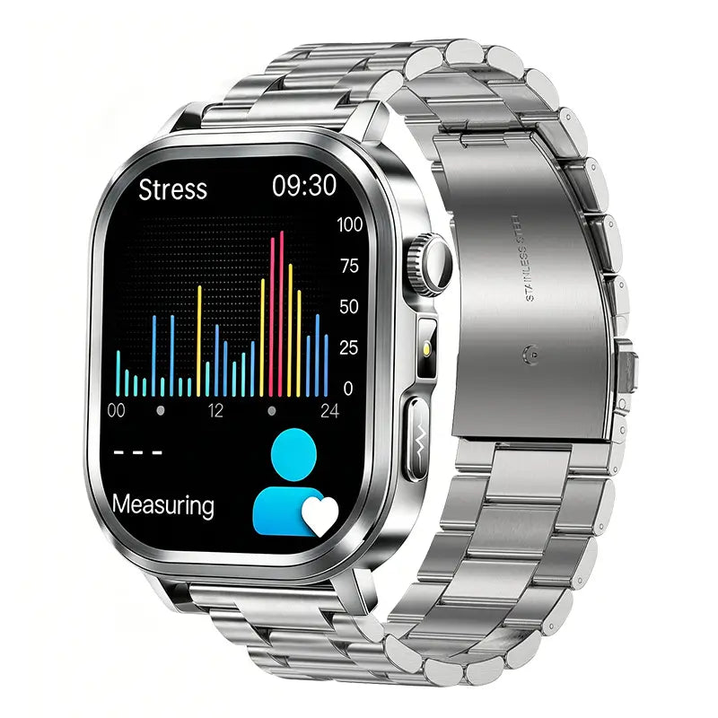 Poalarhealth 588Pro Health Smart Watch 24/7 ECG Heart Rate Blood Glucose Blood Oxygen Blood Pressure Sleep Health Monitor
