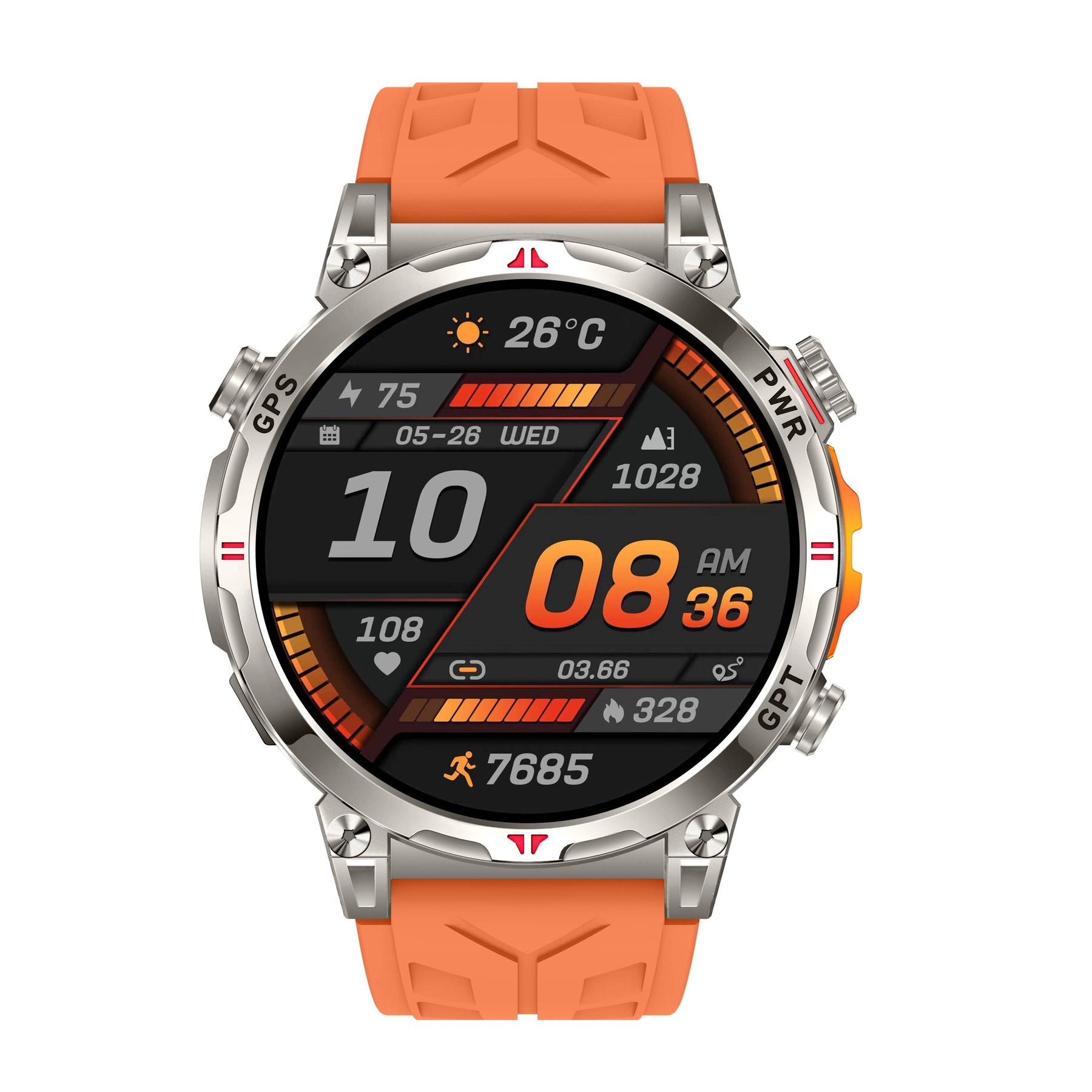 PH93 New Generation of Sports Smartwatch AMOLED Colorful Screen GPS Compass Bluetooth Calling 3ATM Waterproof