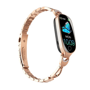 Poalarhealth 81 Newest Blood Pressure Heart Rate monitoring Luxury Diamond Design Fashion Women Smartwatch in 2025
