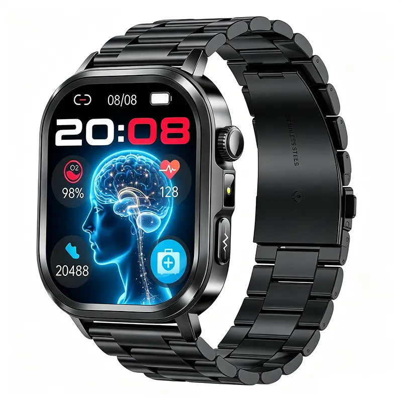 Poalarhealth 588Pro Health Smart Watch 24/7 ECG Heart Rate Blood Glucose Blood Oxygen Blood Pressure Sleep Health Monitor