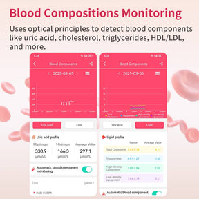 PH02 MULTI-LEAD ECG Monitoring  Blood Glucose Blood Pressure Heart Rate Measurement Health Smart Watch