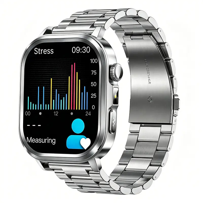 Poalarhealth 588Pro Health Smart Watch 24/7 ECG Heart Rate Blood Glucose Blood Oxygen Blood Pressure Sleep Health Monitor