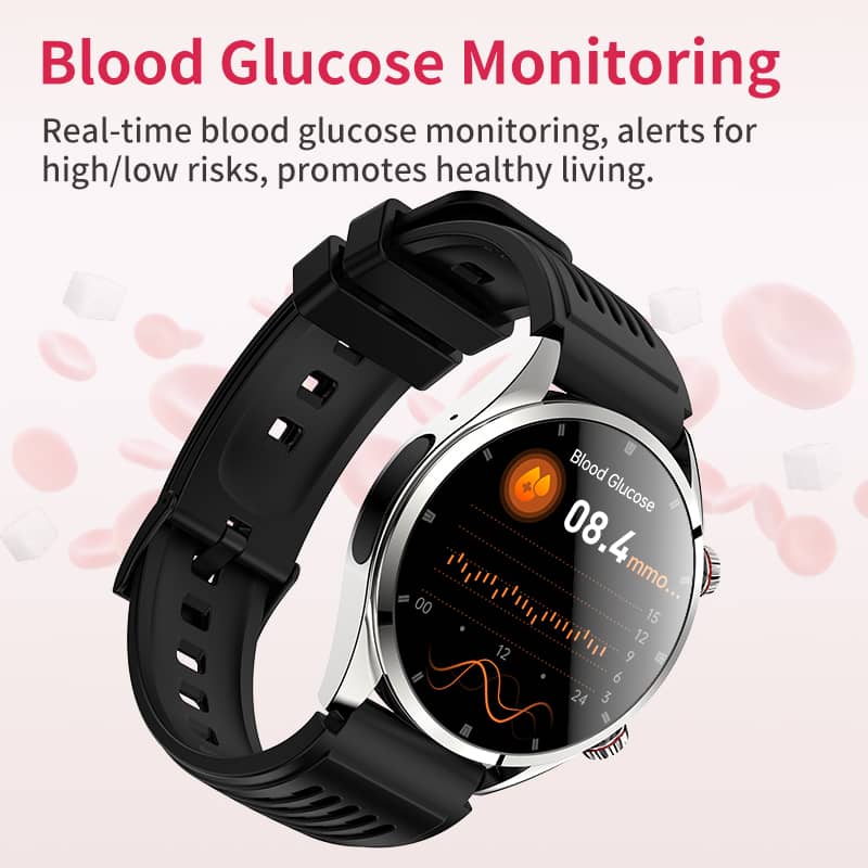 PH02 MULTI-LEAD ECG Monitoring  Blood Glucose Blood Pressure Heart Rate Measurement Health Smart Watch
