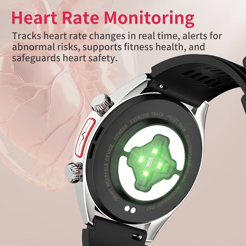 PH02 MULTI-LEAD ECG Monitoring  Blood Glucose Blood Pressure Heart Rate Measurement Health Smart Watch