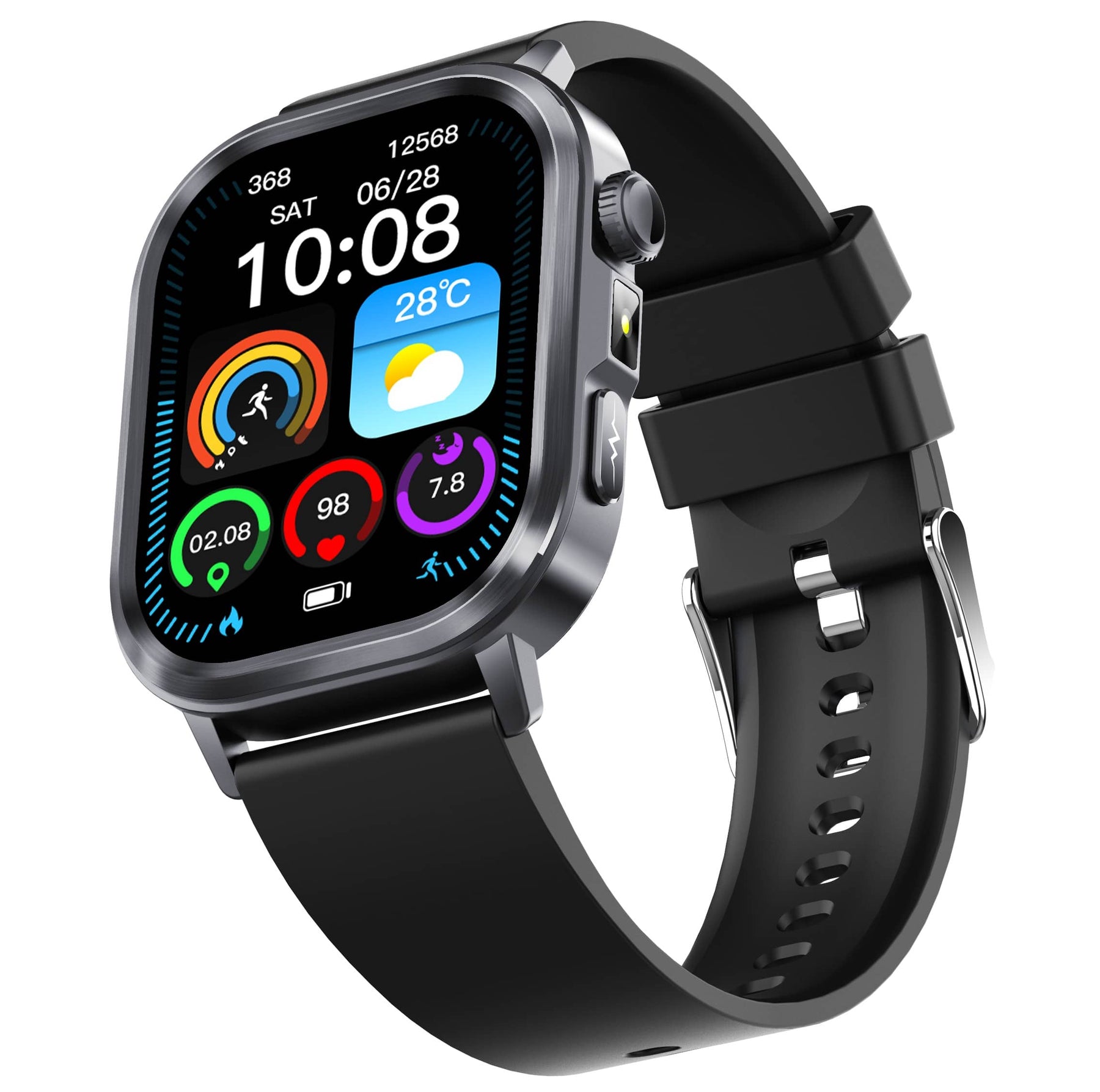 Poalarhealth 588Pro Health Smart Watch 24/7 ECG Heart Rate Blood Glucose Blood Oxygen Blood Pressure Sleep Health Monitor