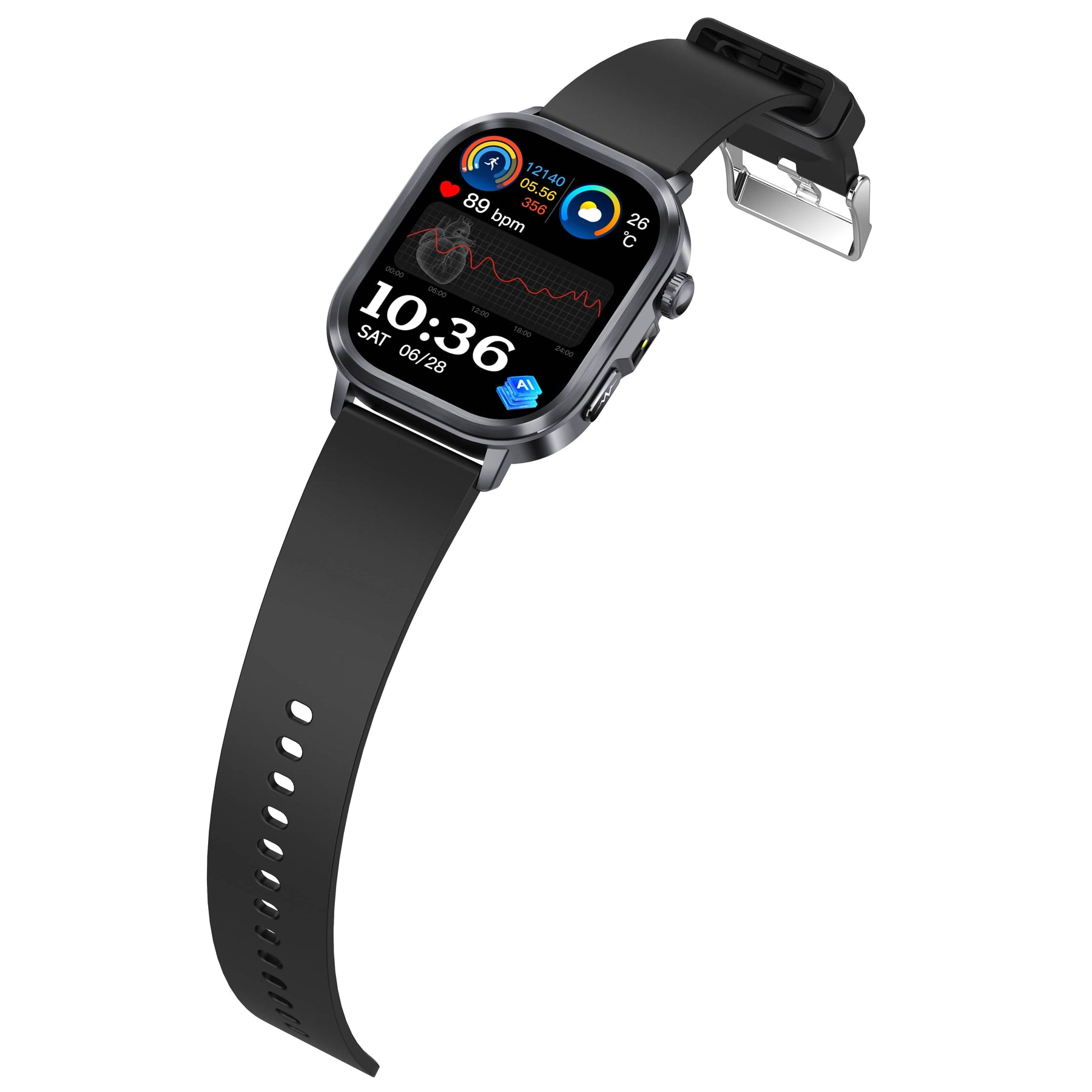 Poalarhealth 588Pro Health Smart Watch 24/7 ECG Heart Rate Blood Glucose Blood Oxygen Blood Pressure Sleep Health Monitor