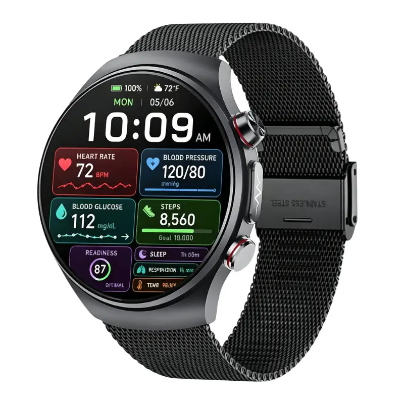PH488 Professional High-end Blood Glucose Blood Pressure ECG/EKG HRV Monitoring Health Smart Watch
