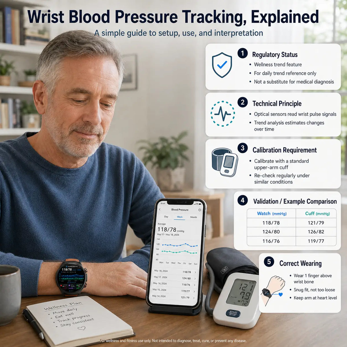 PoalarHealth PH488 blood pressure trend guide