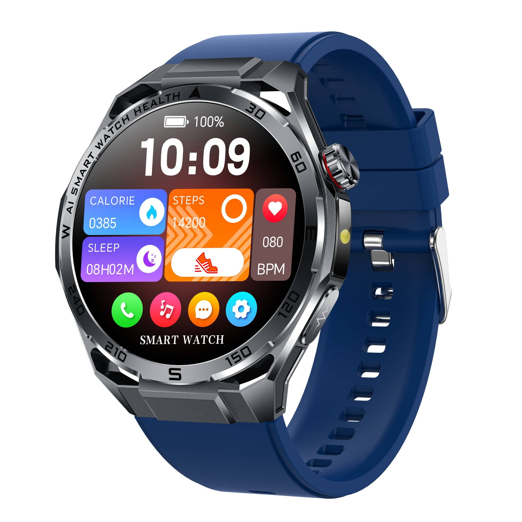 PH48pro High-end AI Heart Rate Blood Glucose Blood Pressure  Blood Oxygen Sleep Monitoring Sports Smart Watch