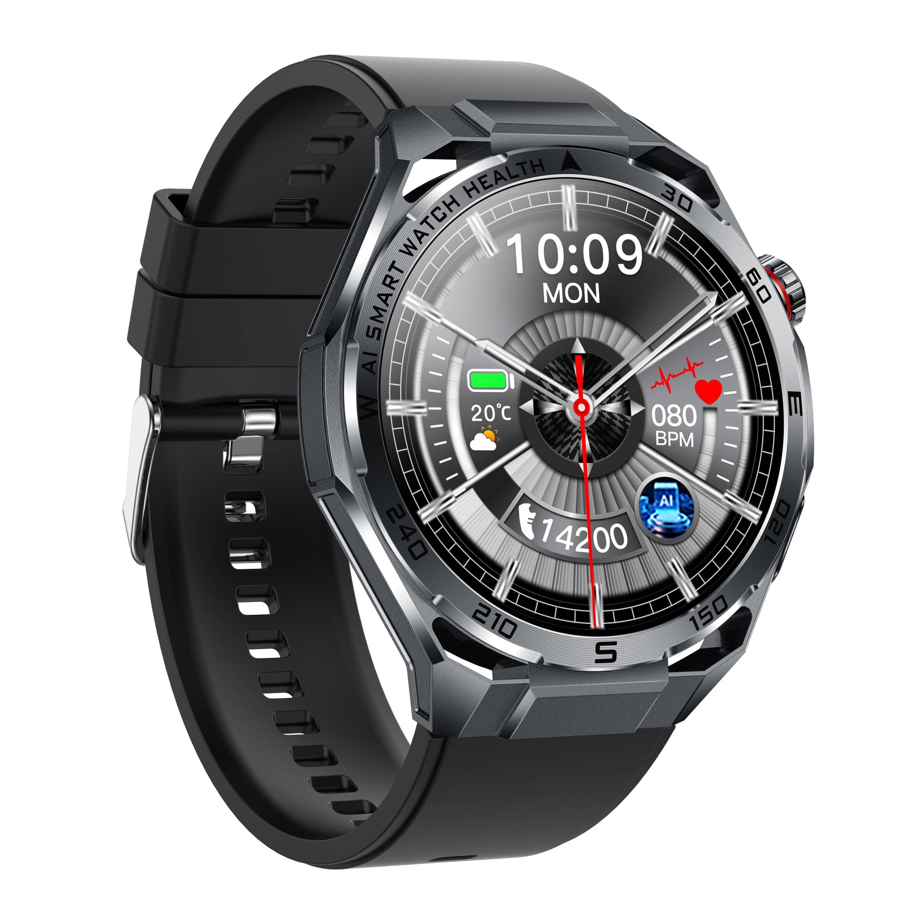 PH48pro High-end AI Heart Rate Blood Glucose Blood Pressure  Blood Oxygen Sleep Monitoring Sports Smart Watch