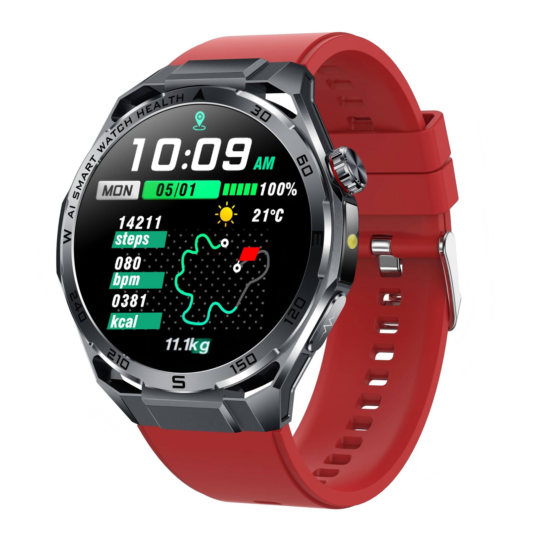 PH48pro High-end AI Heart Rate Blood Glucose Blood Pressure  Blood Oxygen Sleep Monitoring Sports Smart Watch