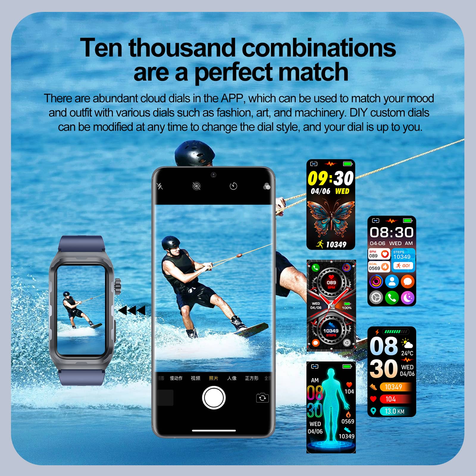 PH79 ECG/EKG Blood Pressure Blood Sugar Heart Rate Monitoring Smart He