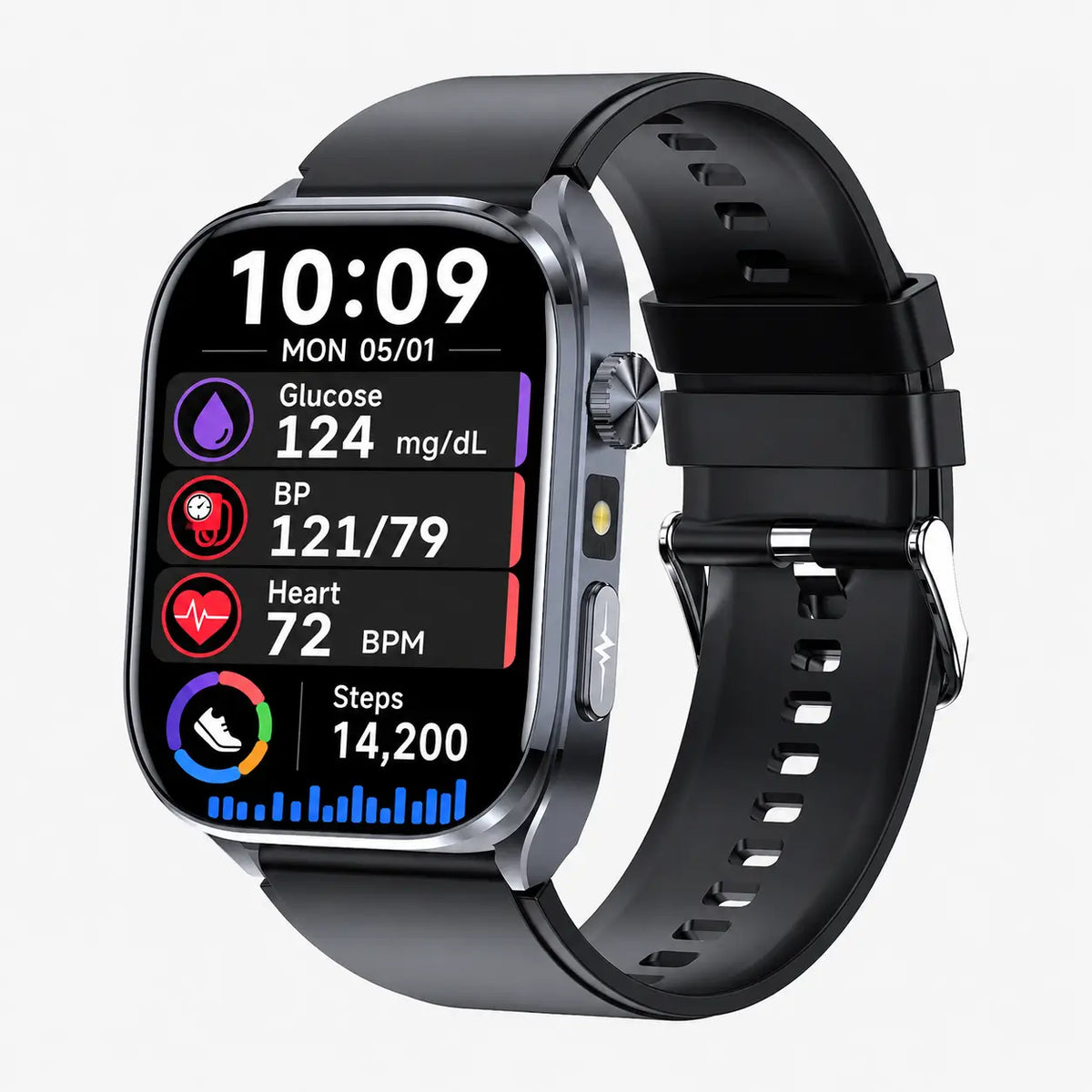 Poalarhealth 580Ultra AI Smart Health Watch Blood Pressure Oxygen Glucose Heart Rate Sleep Monitor