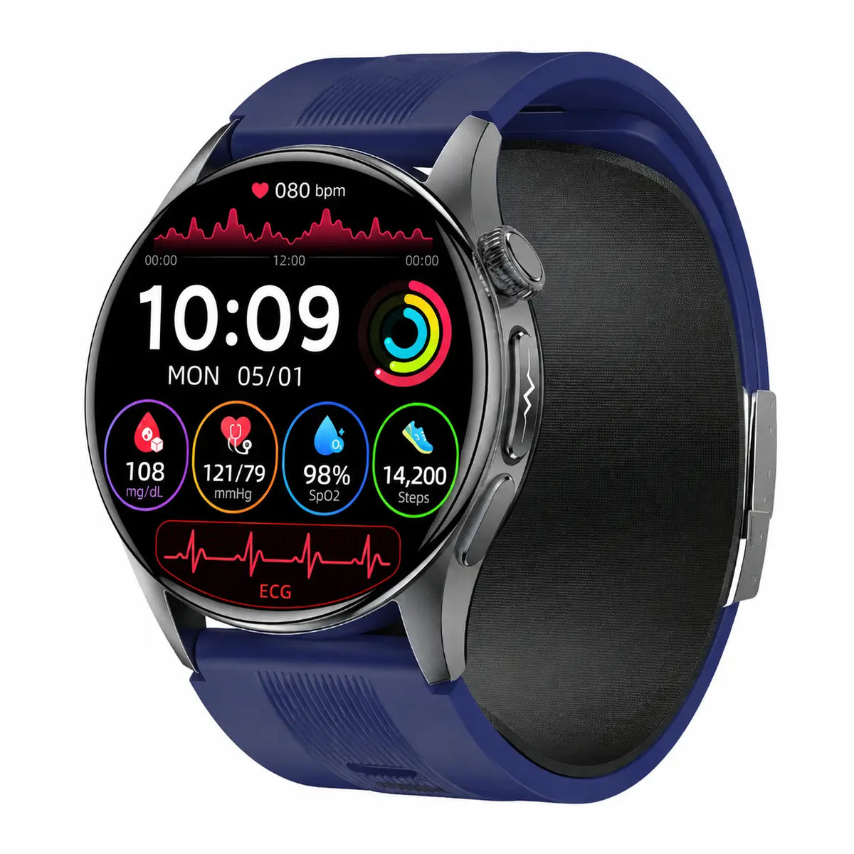 Poalarhealth 70pro High Precision Air Bag Blood Pressure ECG+PPG Heart Rate Sleep Monitoring Smart Watch