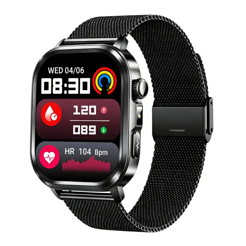 Poalarhealth 588Pro Health Smart Watch 24/7 ECG Heart Rate Blood Glucose Blood Oxygen Blood Pressure Sleep Health Monitor