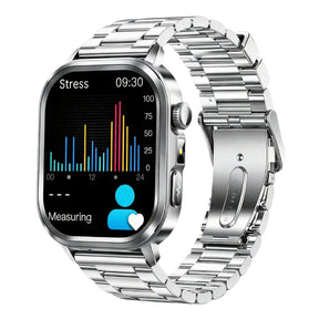 Poalarhealth 588Pro Health Smart Watch 24/7 ECG Heart Rate Blood Glucose Blood Oxygen Blood Pressure Sleep Health Monitor