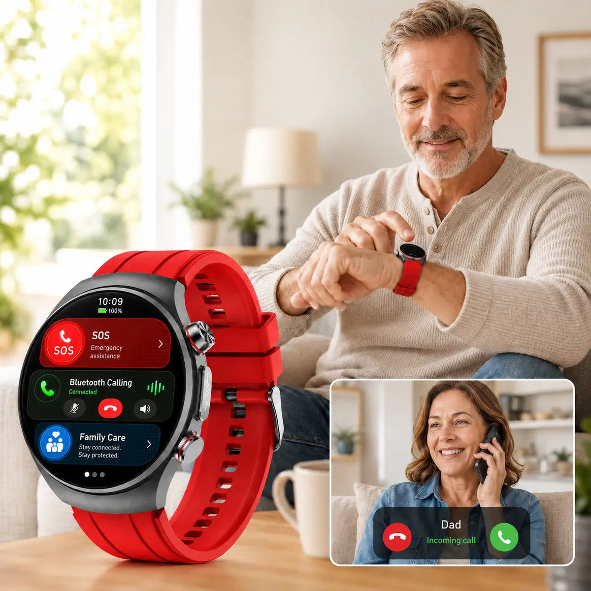 PoalarHealth PH488 Bluetooth calling and family connection