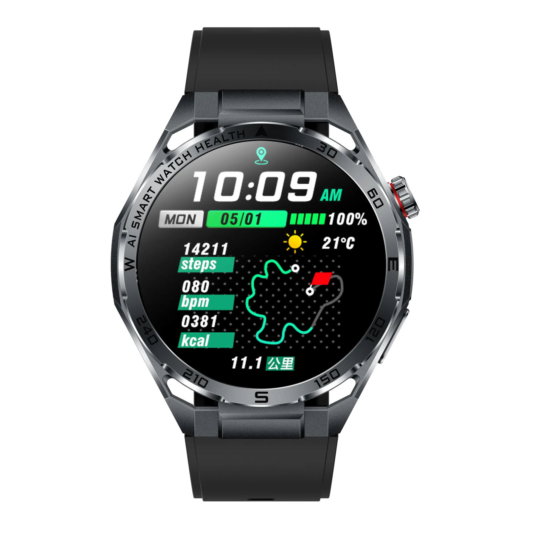 PH48 High-end AI ECG Blood Glucose Blood Pressure Heart Rate Monitoring Sports Call Smart Watch
